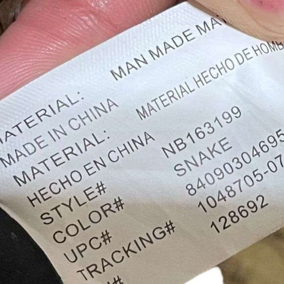 Steve Madden Faux Leather Python Snake Print Handbag Tote Womens Brown Chain - Picture 11 of 12